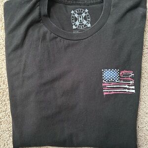 Howitzer Patriot Black Short-Sleeve Tee with American Flag Pocket Graphic